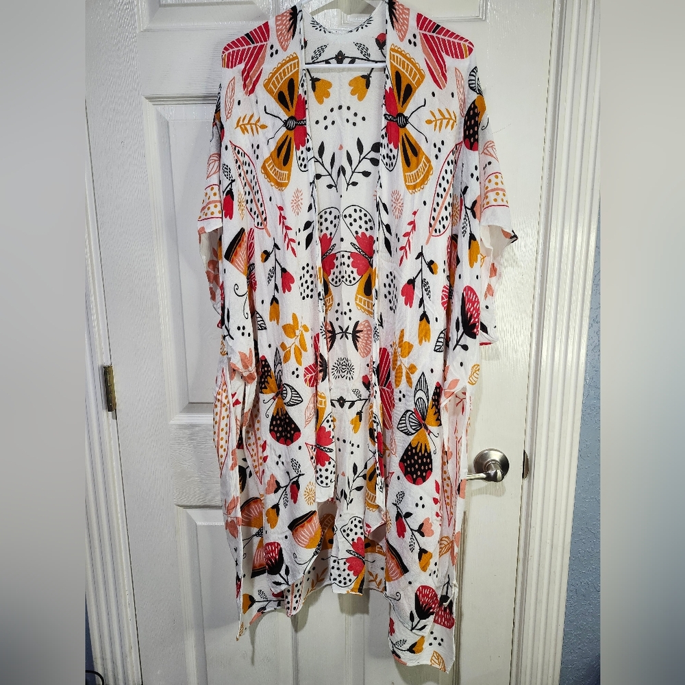 Colorful Butterfly Kimono Cardigan OS